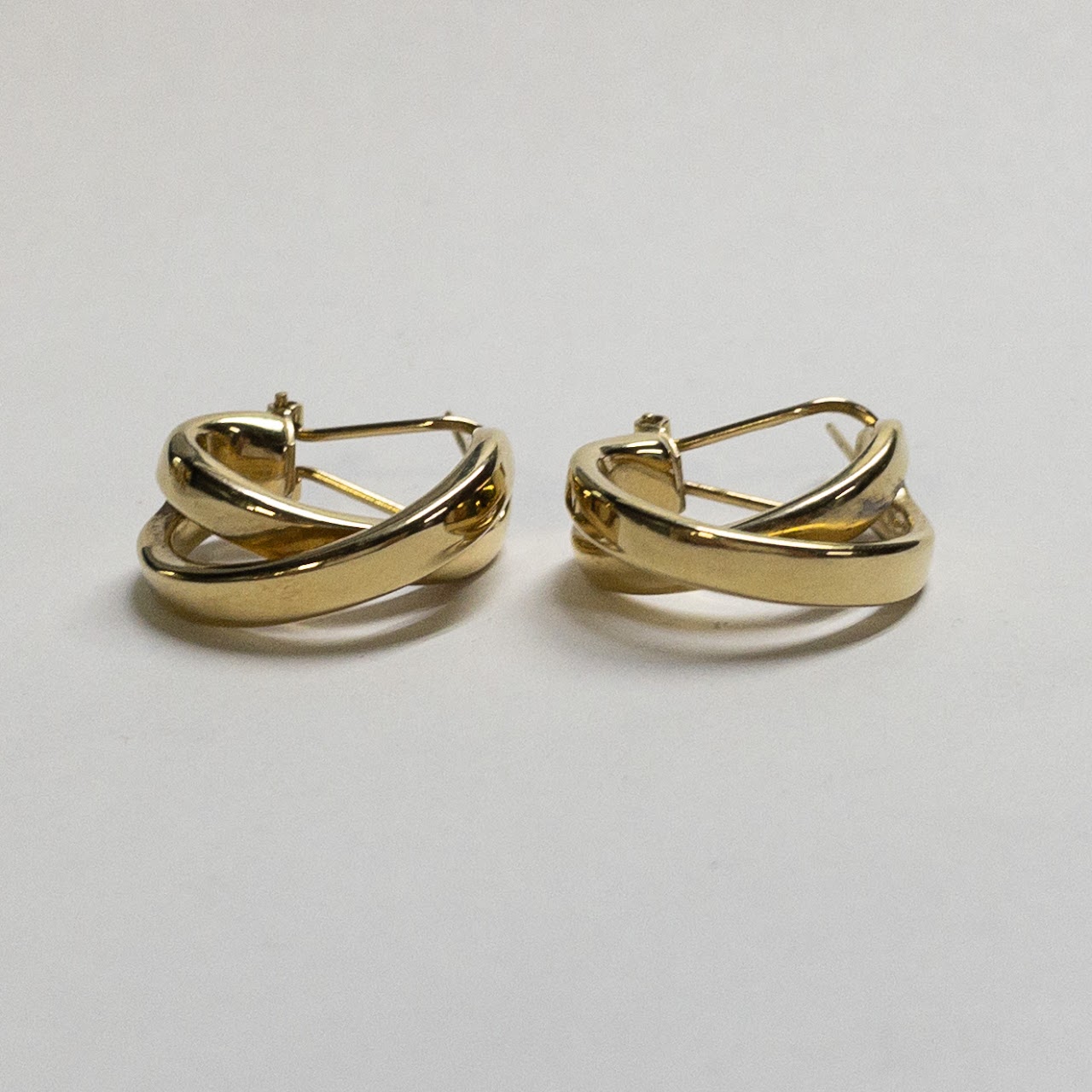 14K Gold Twisted Hoop Earrings