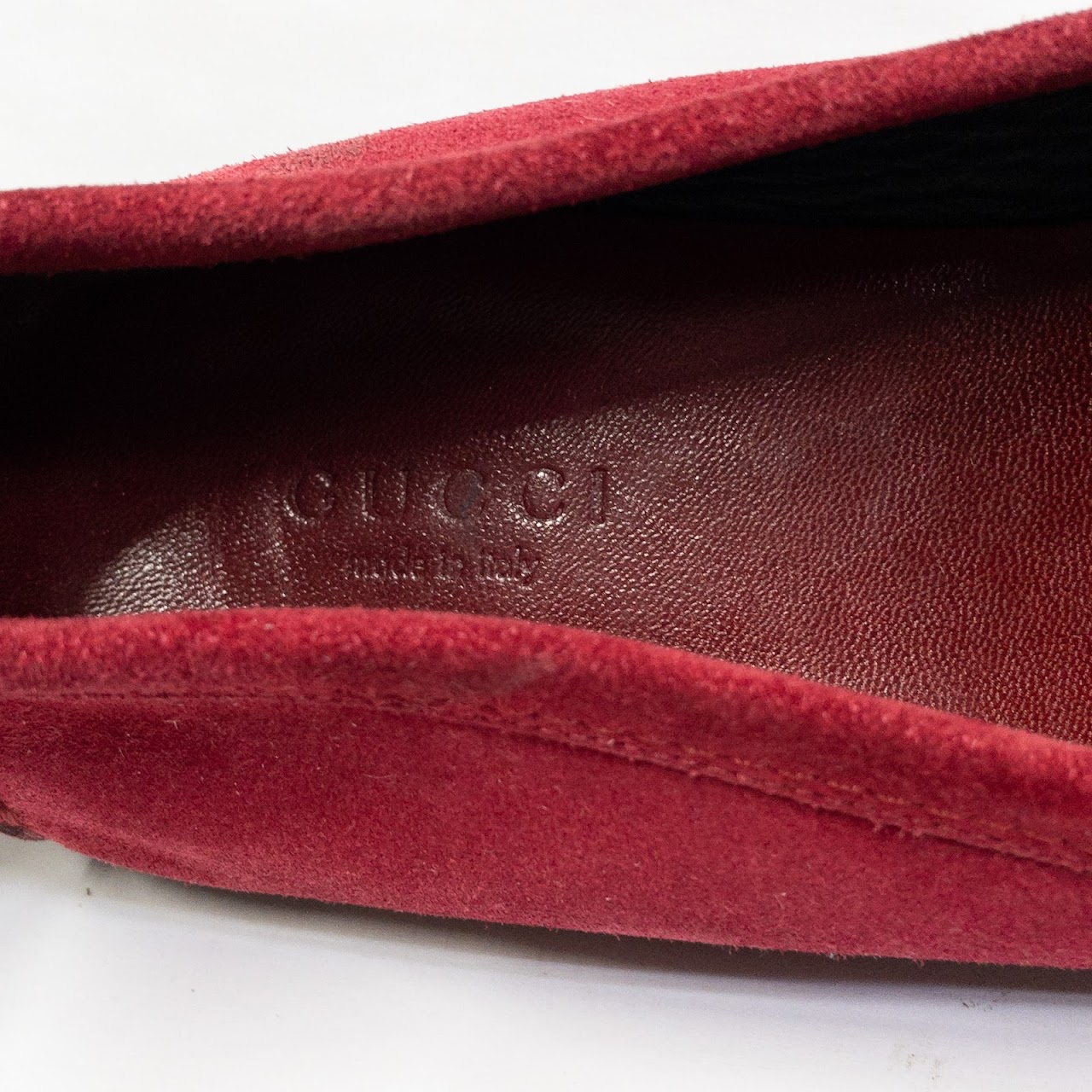 Gucci Red Suede Loafers