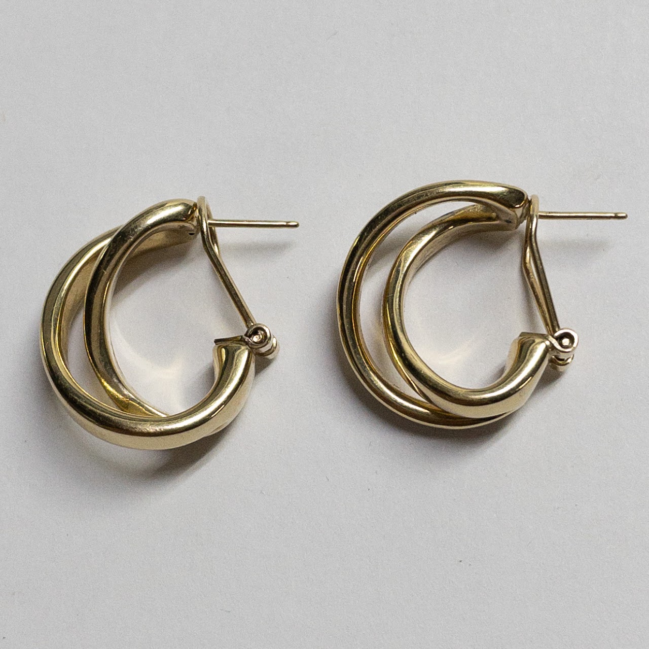 14K Gold Twisted Hoop Earrings