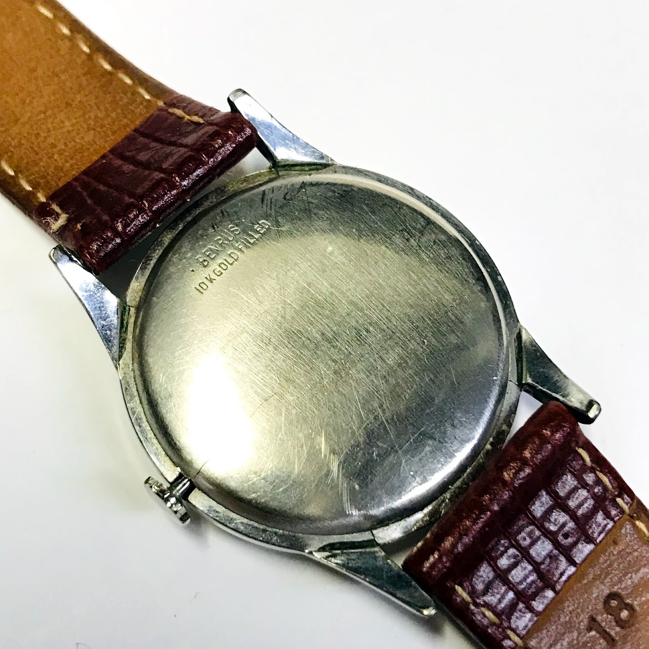 Benrus Vintage Watch Brown Strap