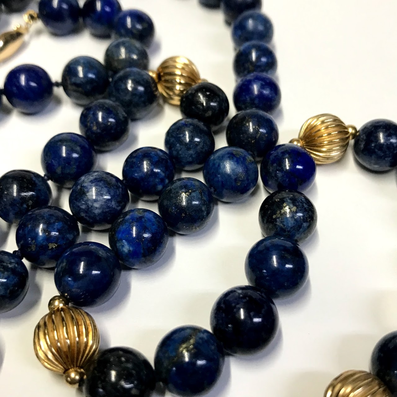 14K Gold & Lapis Lazuli Bead Set