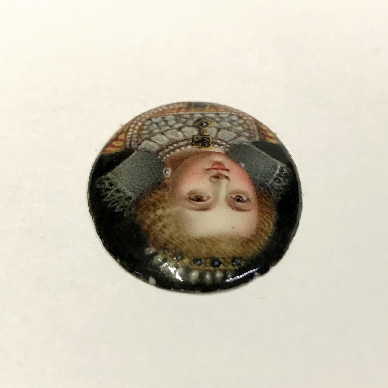 Anne of Denmark Enamel Miniature Portrait in Brooch