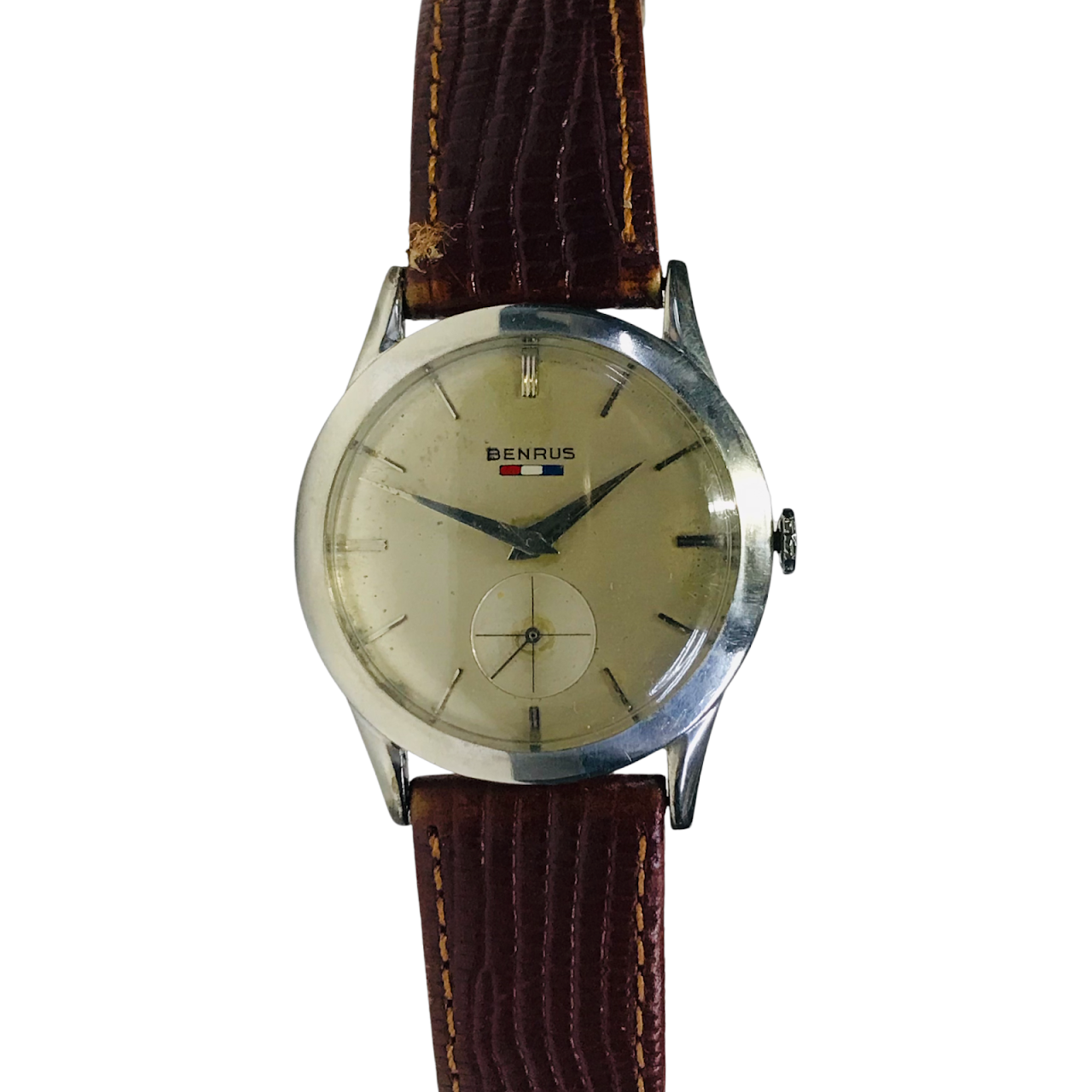 Benrus Vintage Watch Brown Strap