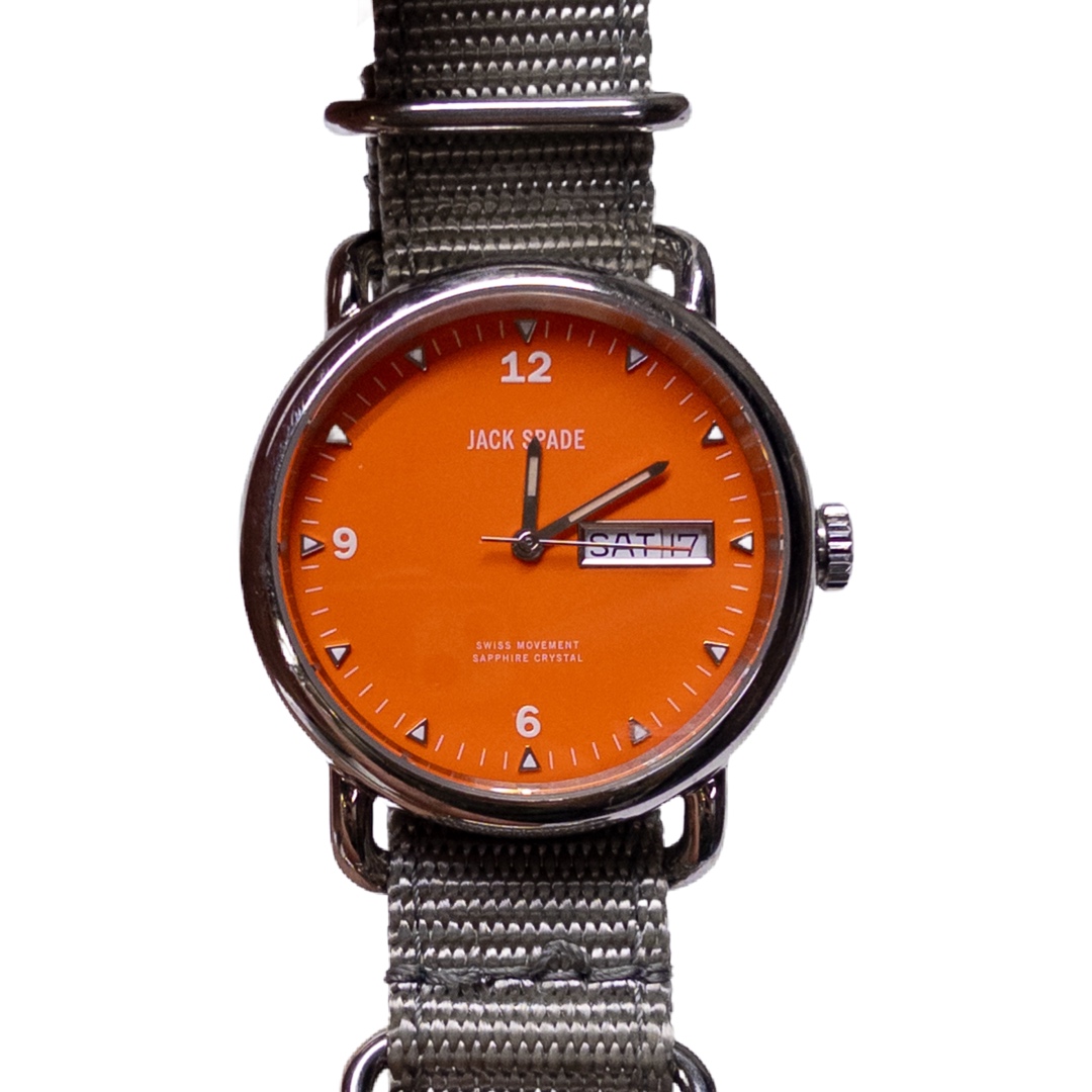 Jack Spade Conway Classic Orange and Gray Military Watch