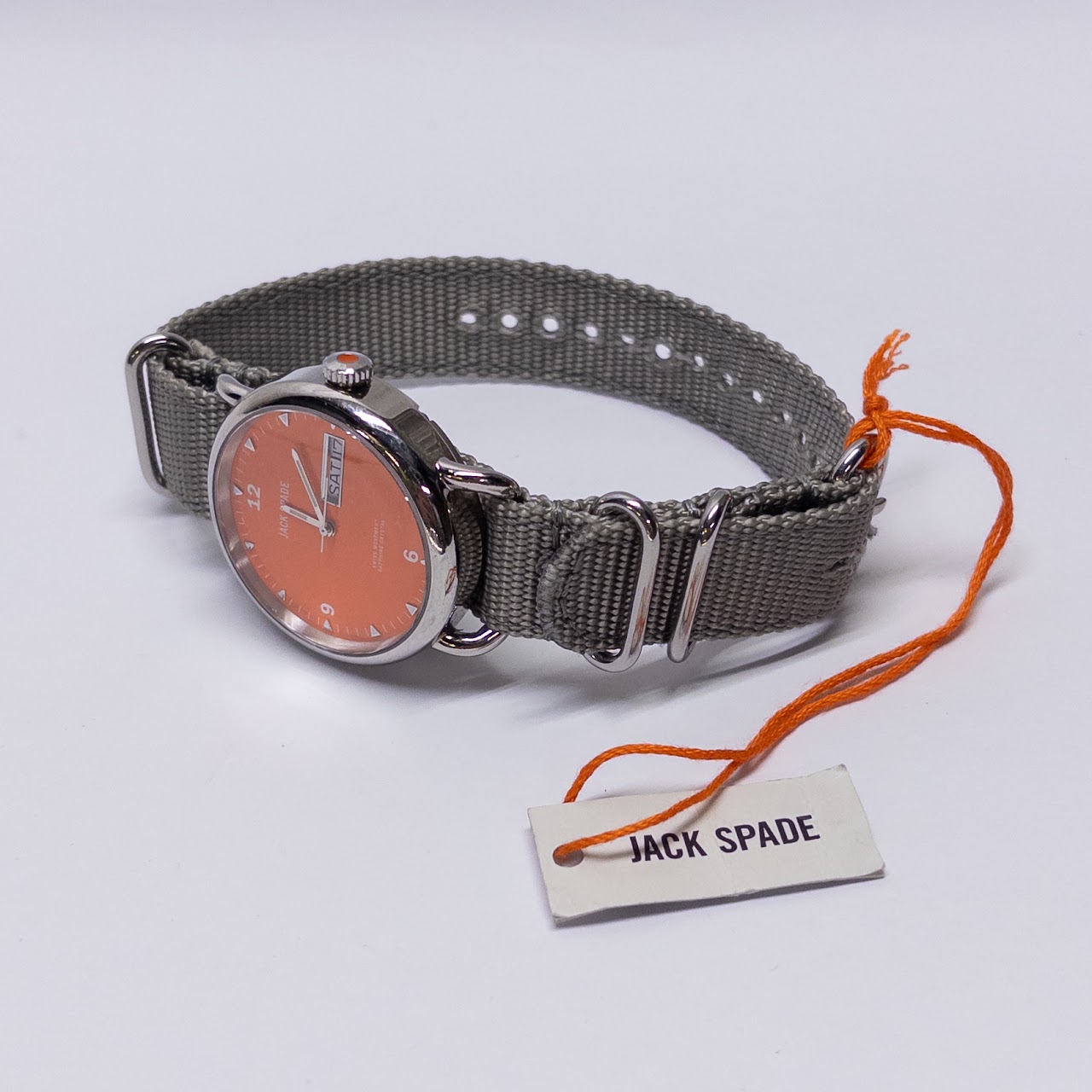 Jack Spade Conway Classic Orange and Gray Military Watch