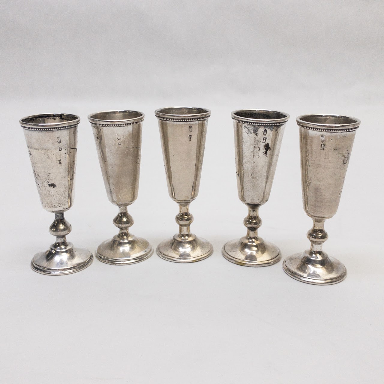 875 Silver Antique Russian Apertif Cups