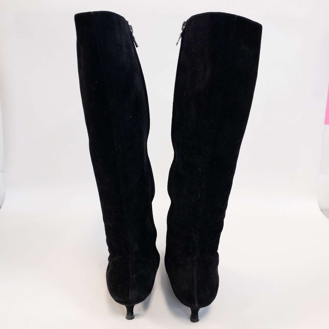 Prada Suede Kitten Heel Boots