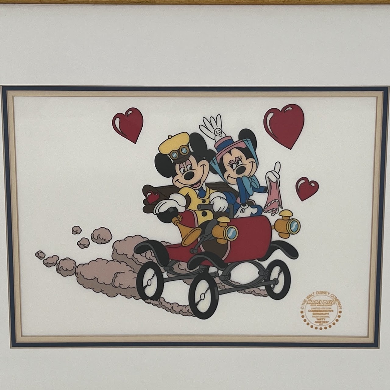 Walt Disney Mickey and Minnie Mouse 'Sunday Drive' Animation Sericel