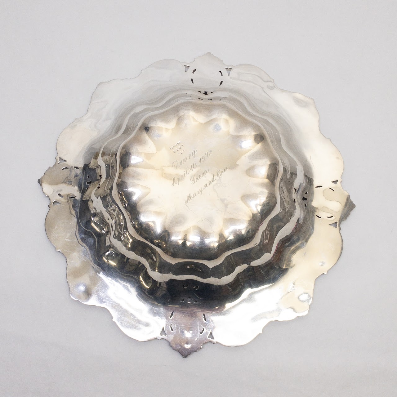 Sterling Silver Ornate Pierced Fruit Bowl
