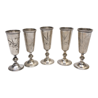 875 Silver Antique Russian Apertif Cups