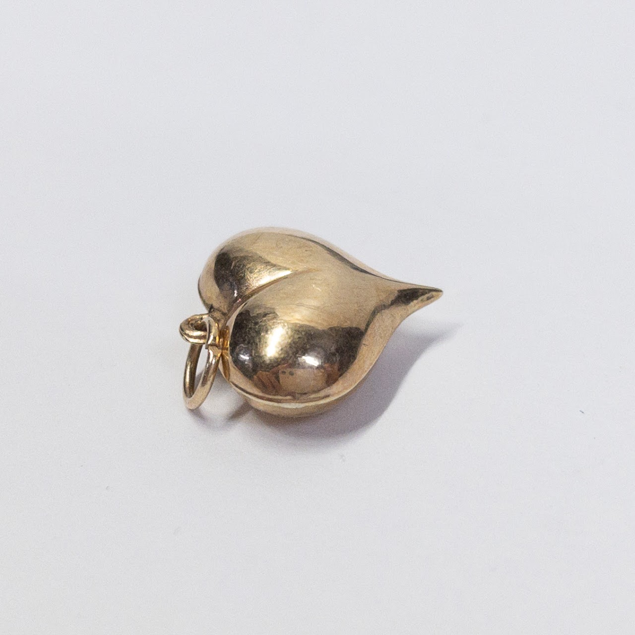 14K Gold Puffed Heart Charm