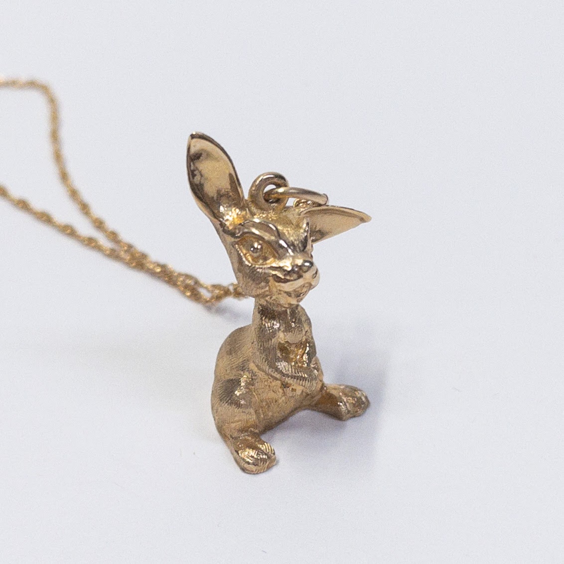 14K Gold Bunny Pendant