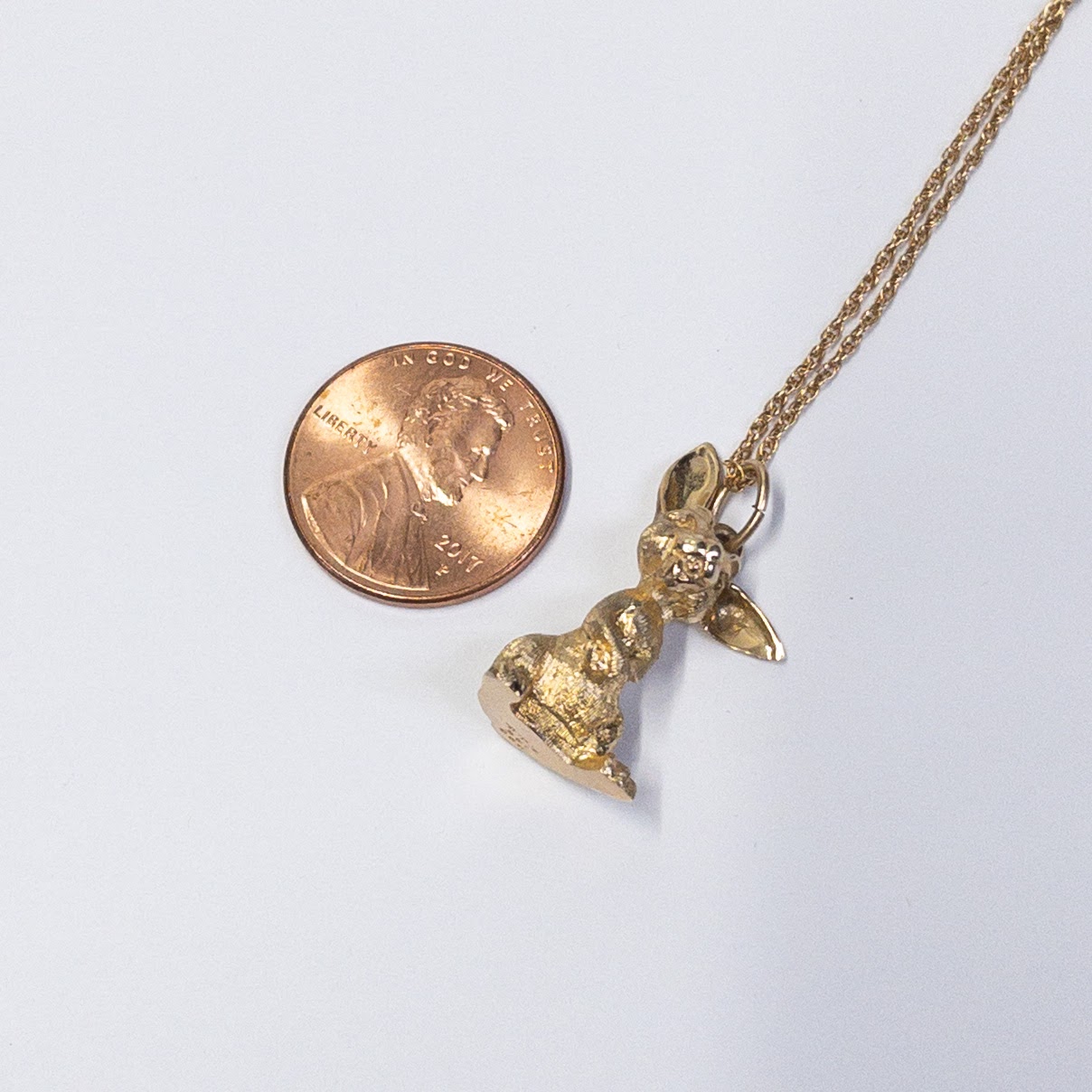 14K Gold Bunny Pendant