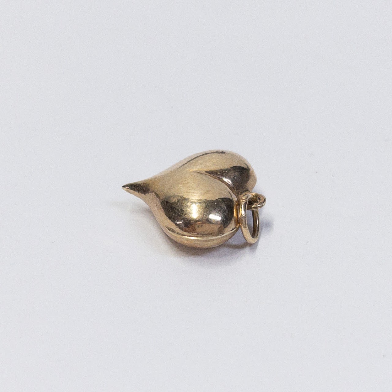 14K Gold Puffed Heart Charm