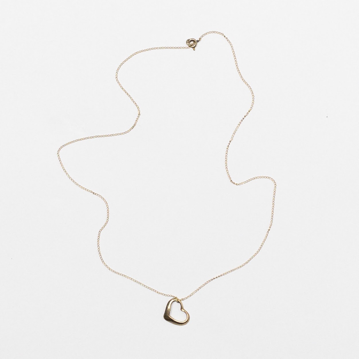 14K Gold Floating Heart Pendant