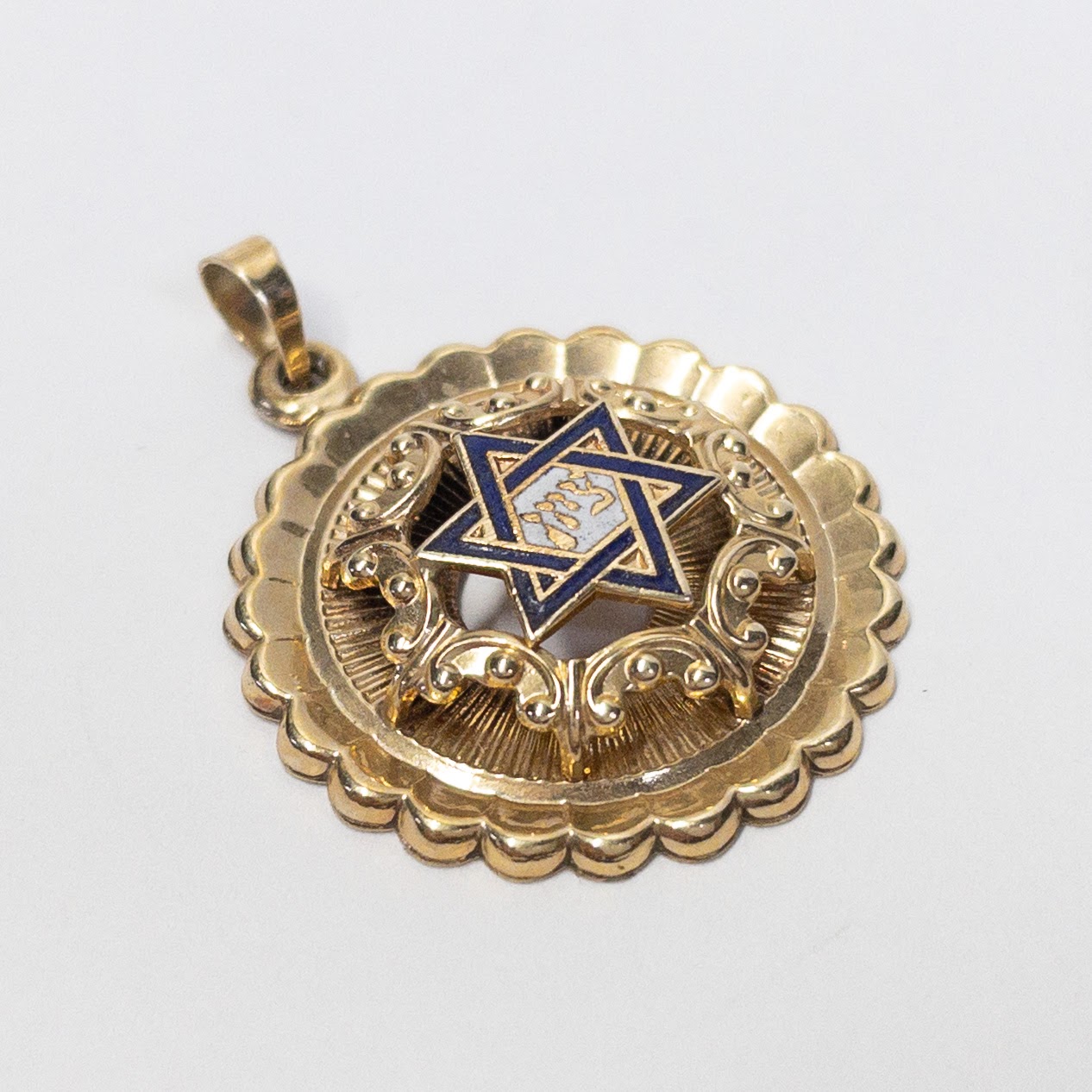 14K Gold Dimensional Star of David Charm