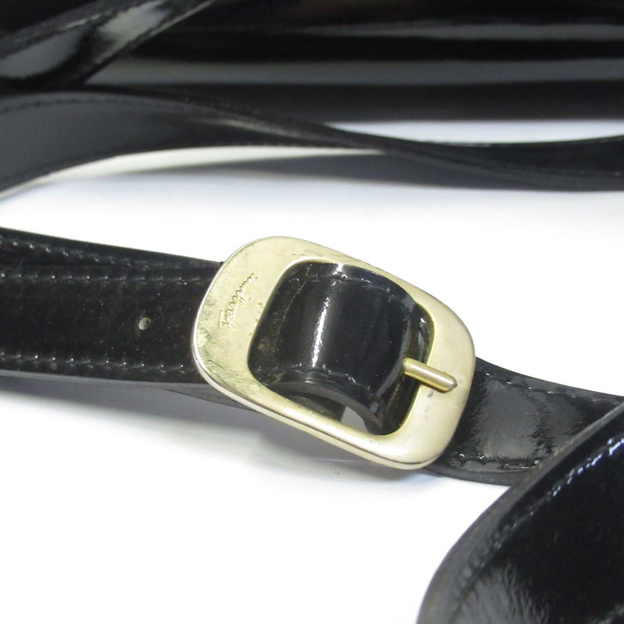 Salvatore Ferragamo Vintage Black Leather Crossbody Bag