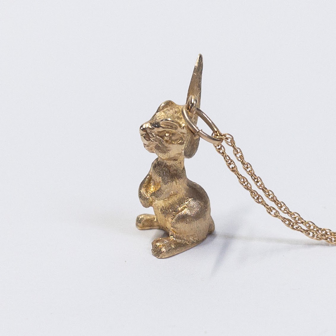 14K Gold Bunny Pendant