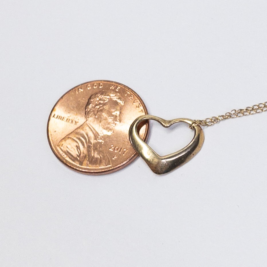 14K Gold Floating Heart Pendant