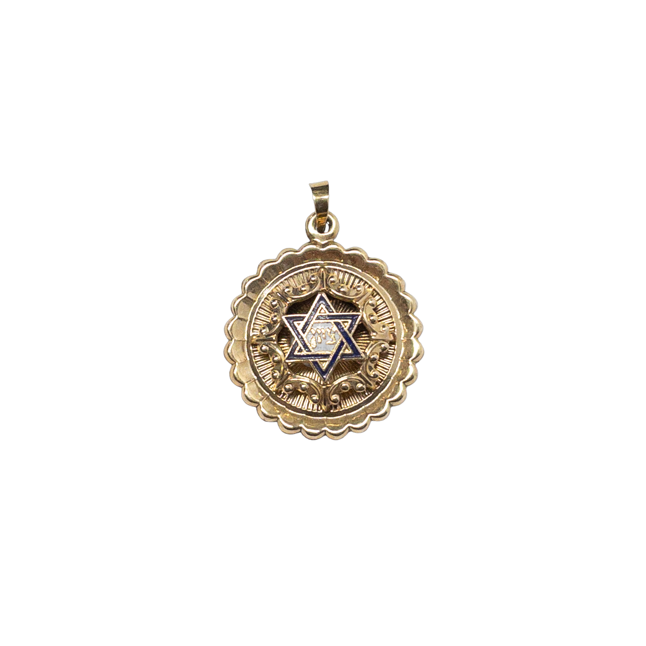 14K Gold Dimensional Star of David Charm