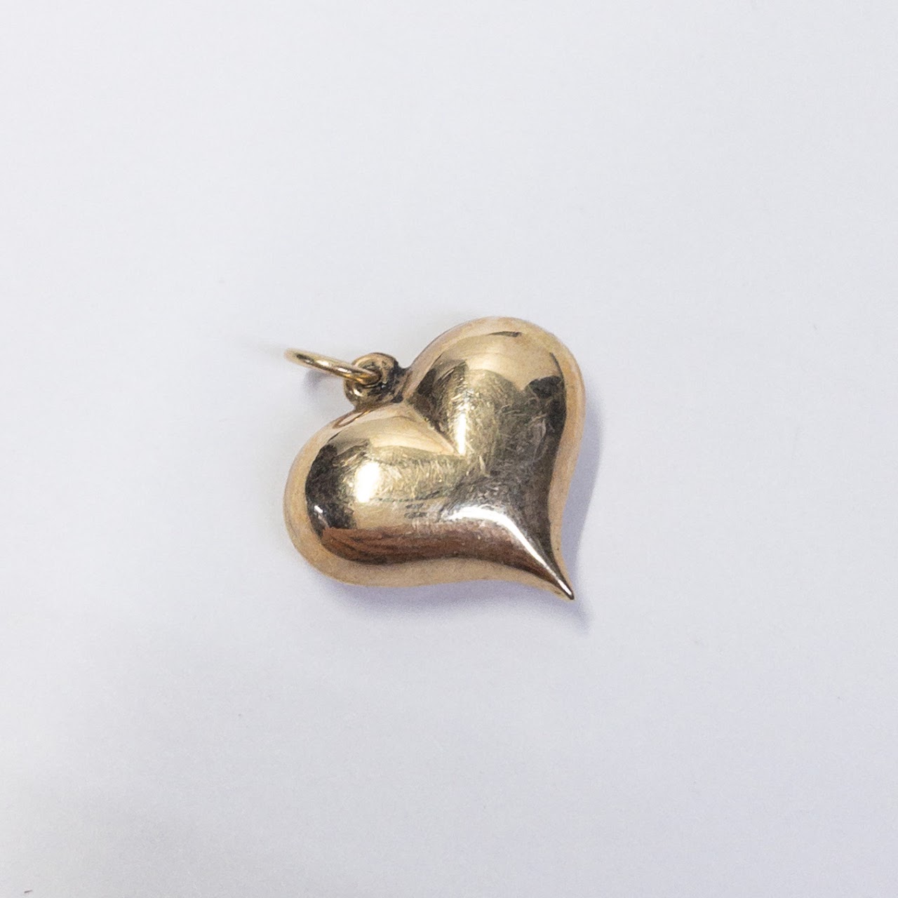 14K Gold Puffed Heart Charm