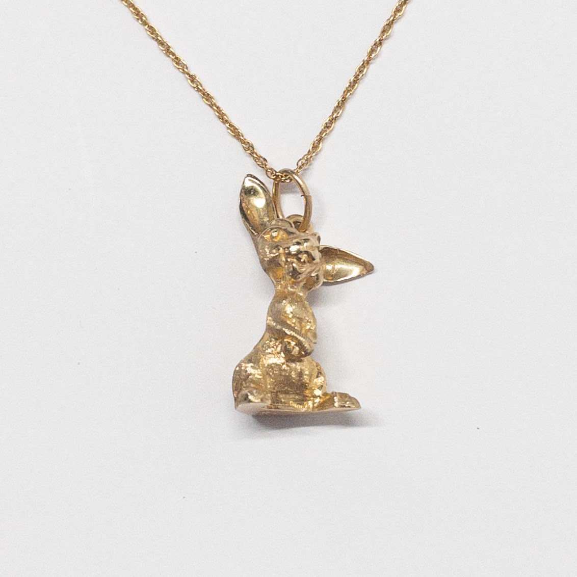 14K Gold Bunny Pendant