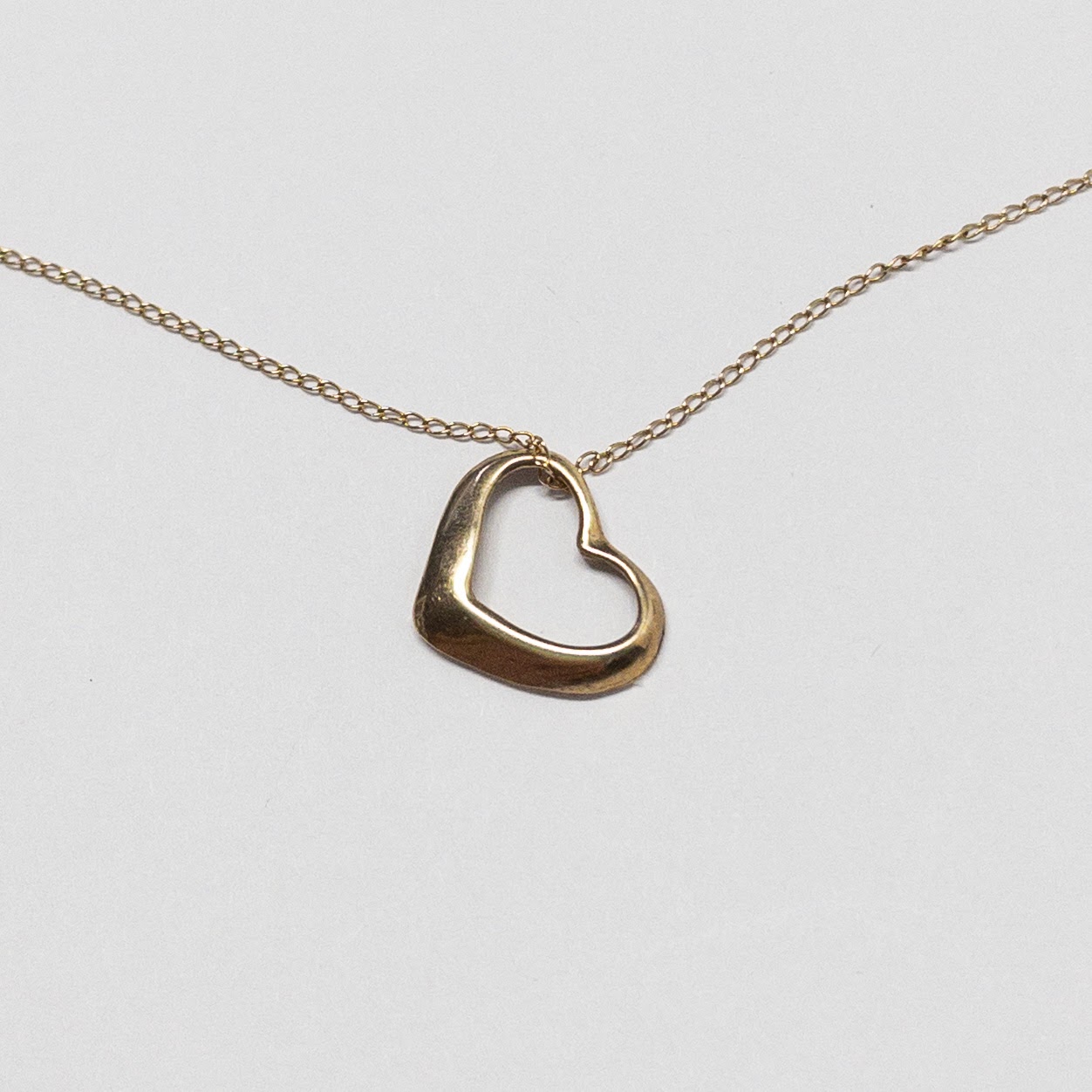 14K Gold Floating Heart Pendant