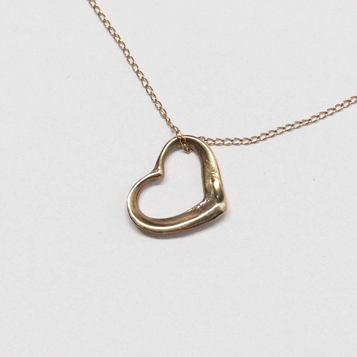 14K Gold Floating Heart Pendant