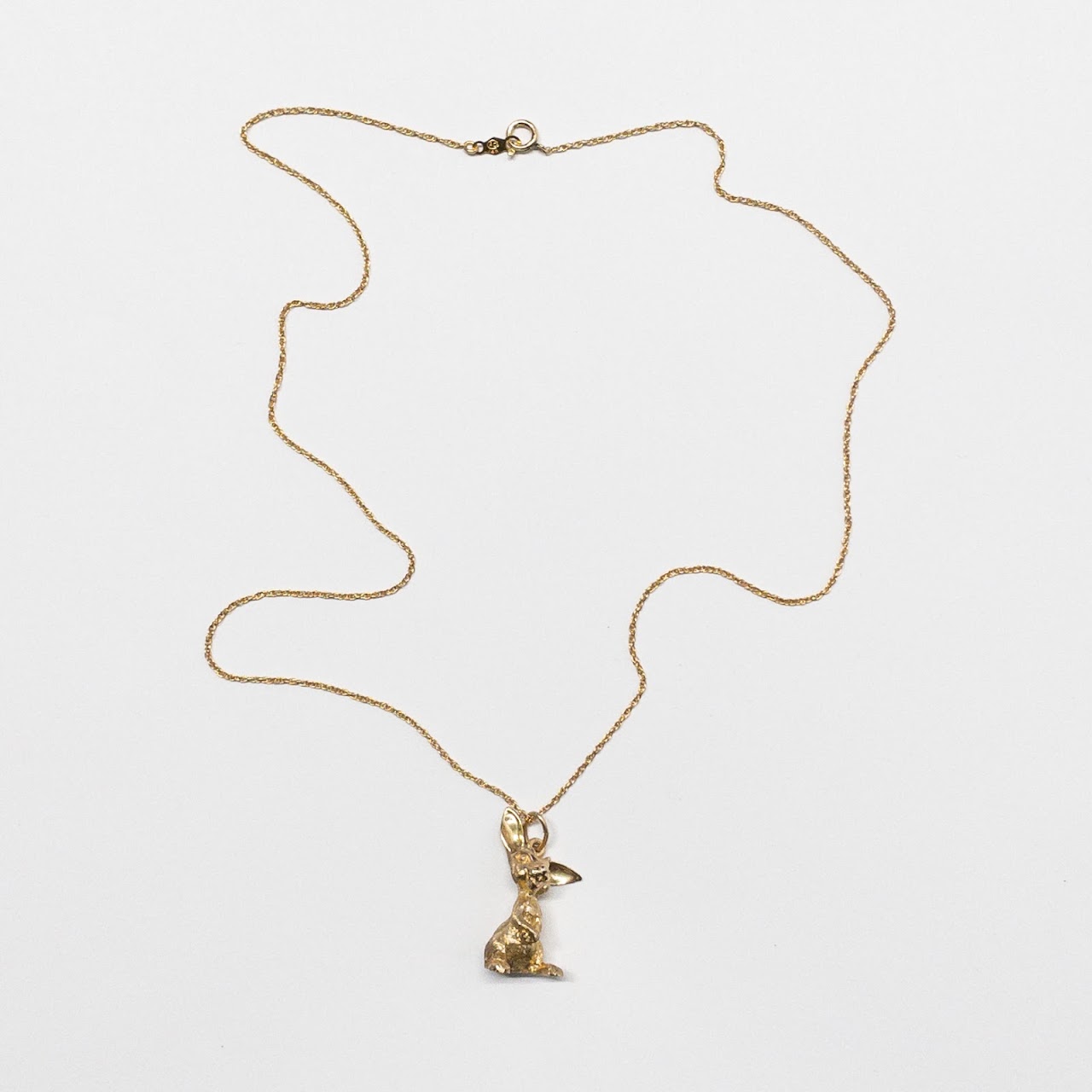 14K Gold Bunny Pendant