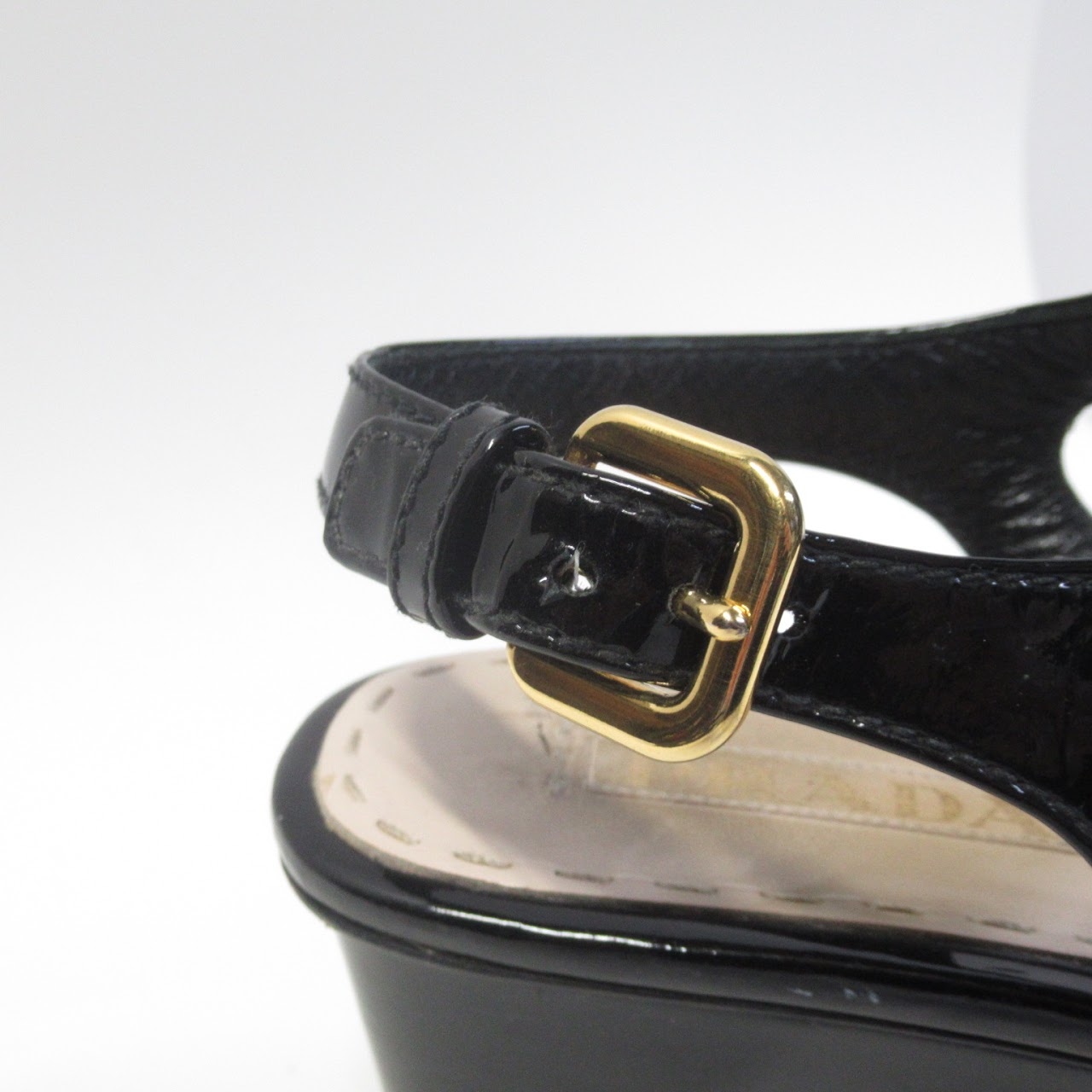 Prada Patent Leather Platform Sandals