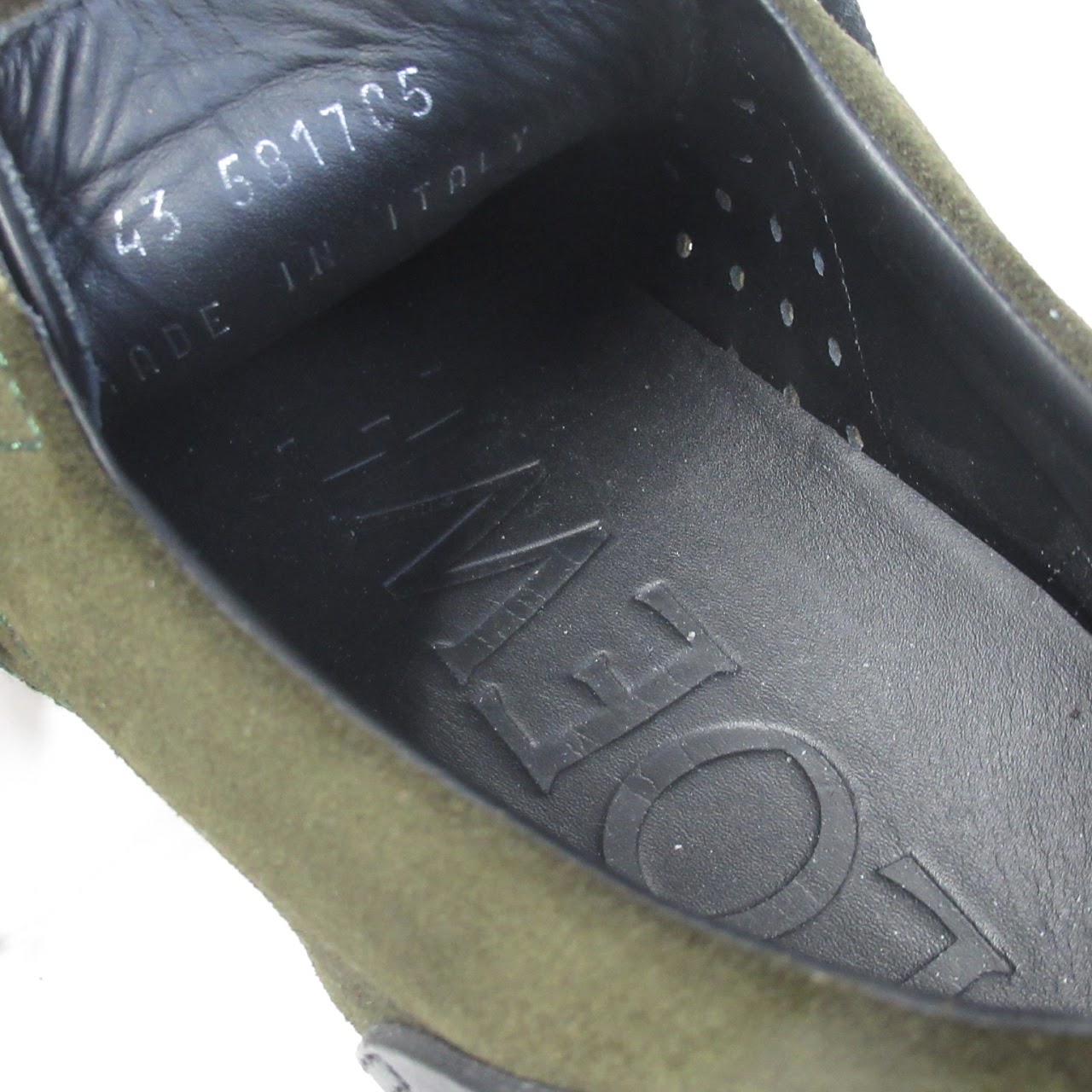 Loewe Green Suede Sneakers