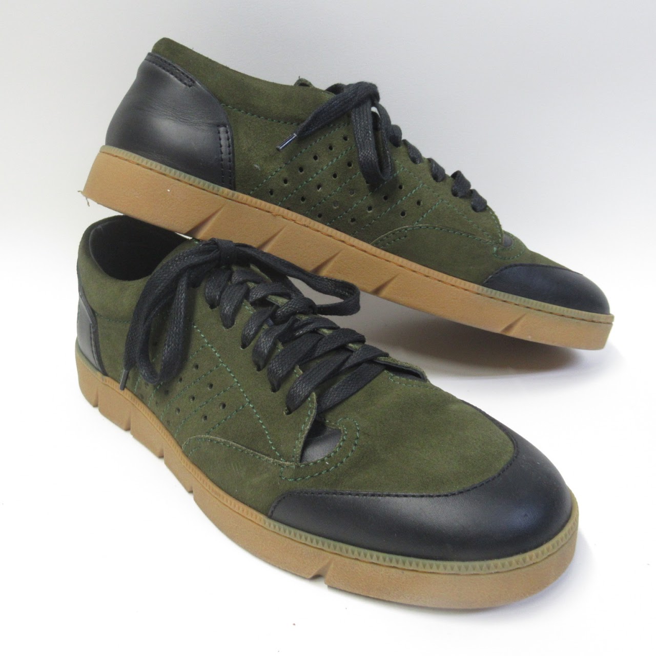 Loewe Green Suede Sneakers