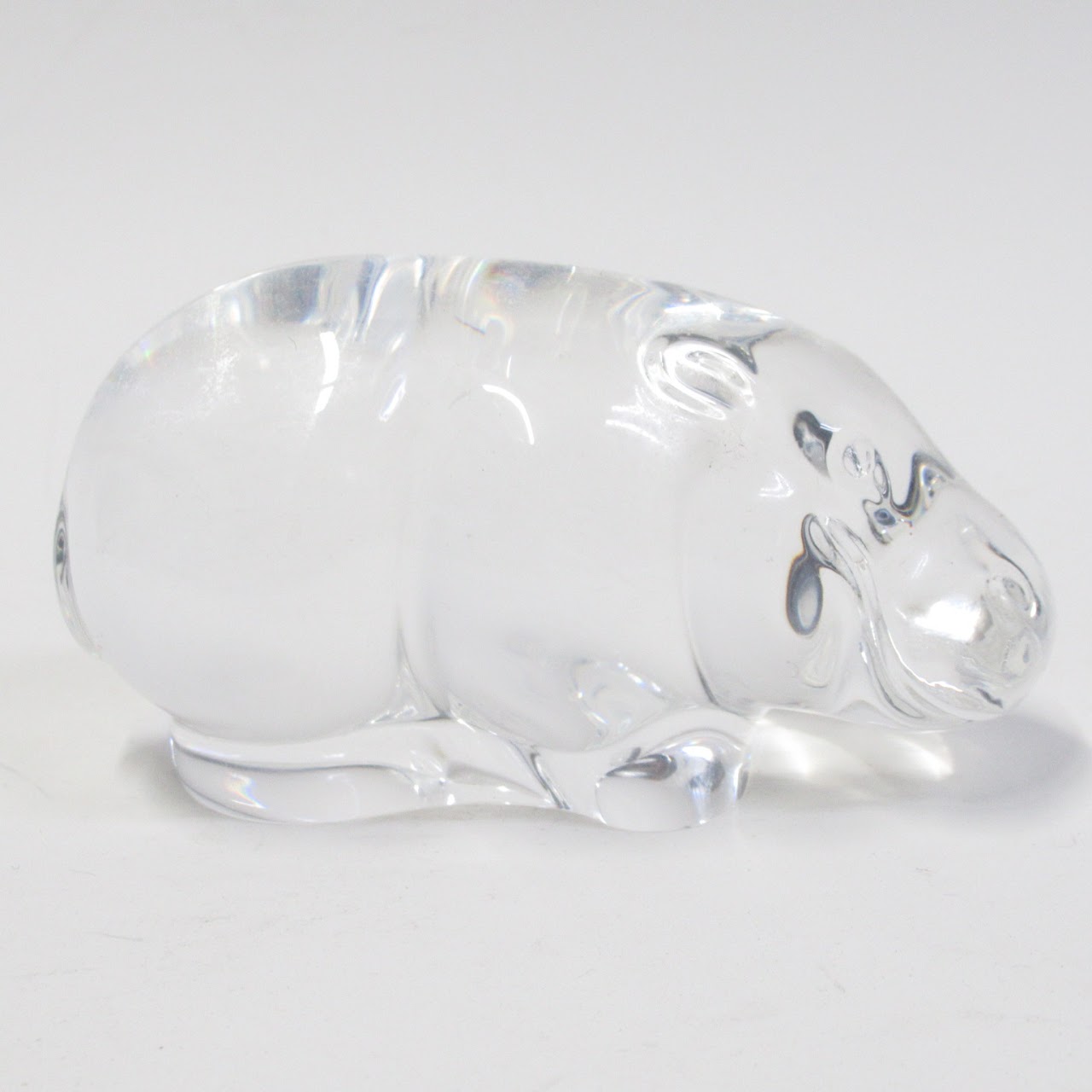 Steuben Crystal Hippopotamus Hand Cooler