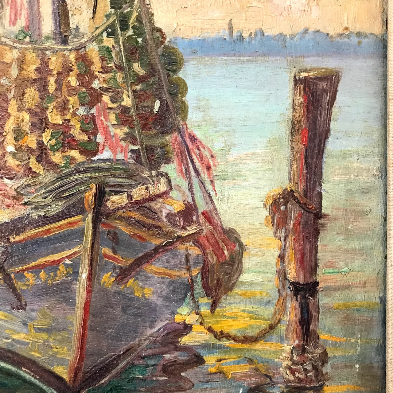 D.L. Sumner Signed Harbor Scene Oil Painting