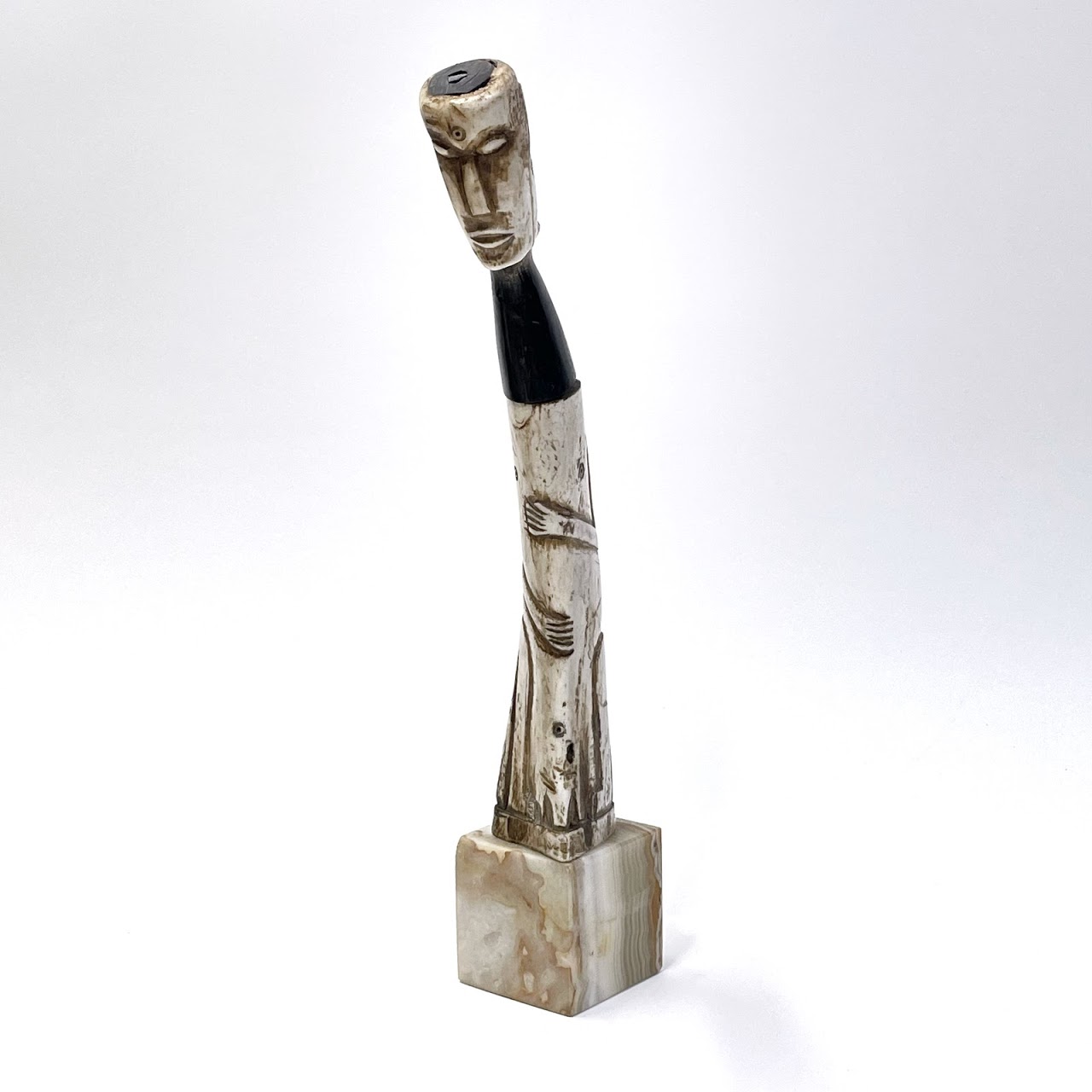 Carved Bone, Ebony & Onyx Sculpture