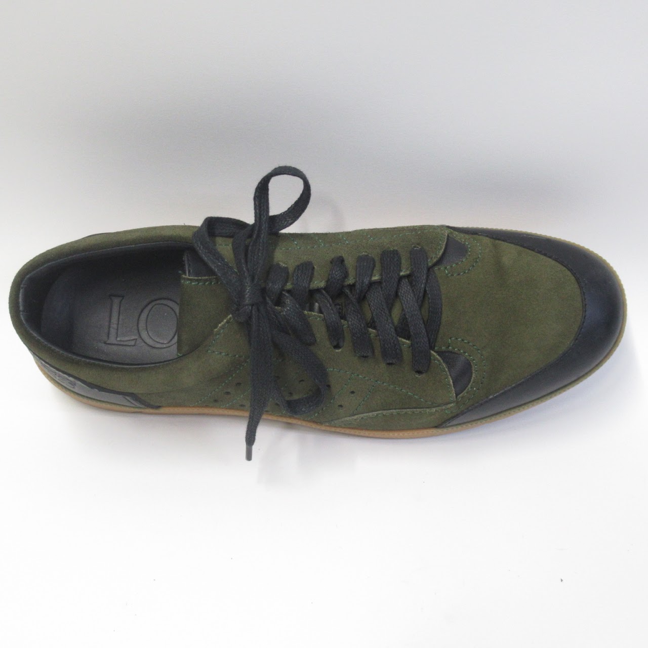 Loewe Green Suede Sneakers