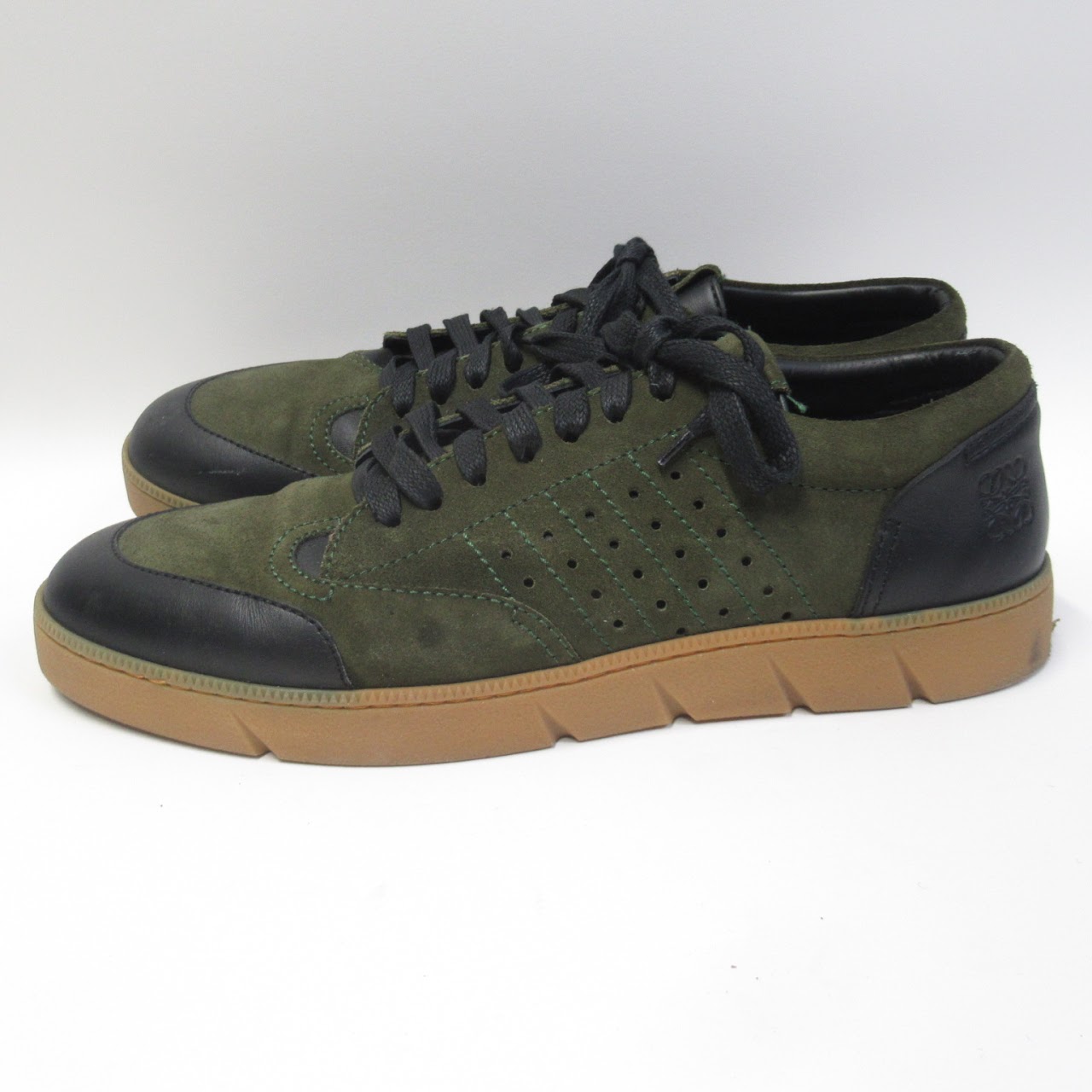 Loewe Green Suede Sneakers