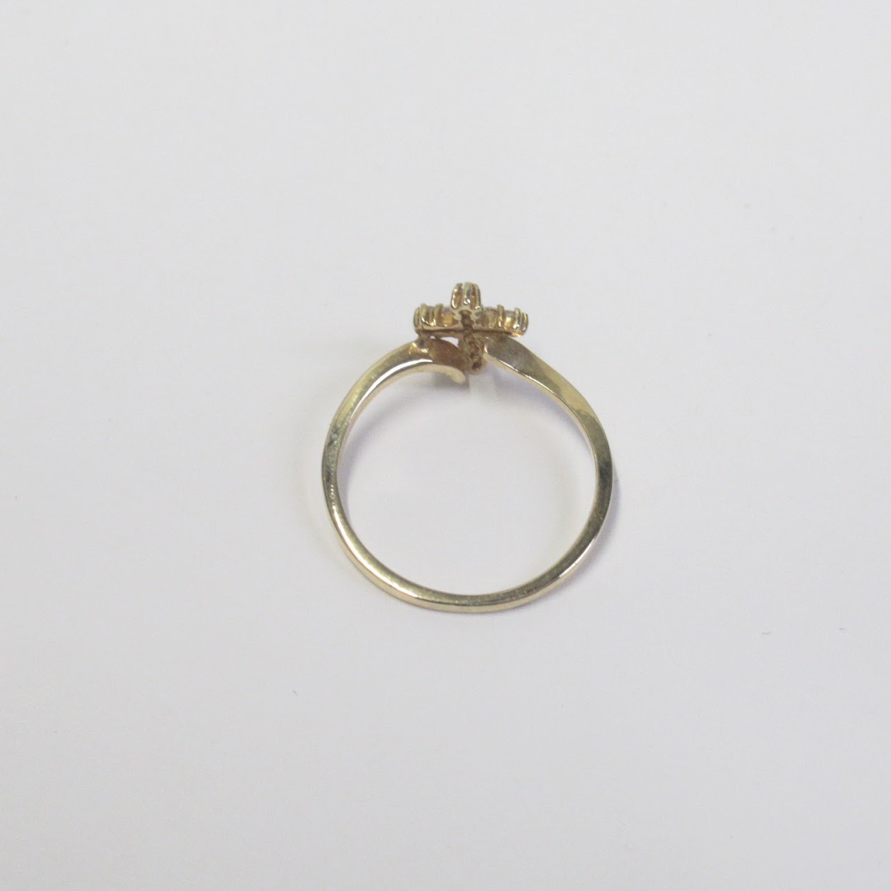 14K Gold and Diamond Cross Ring