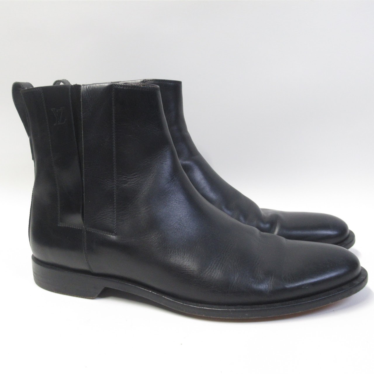 Louis Vuitton Black Leather Chelsea Boots