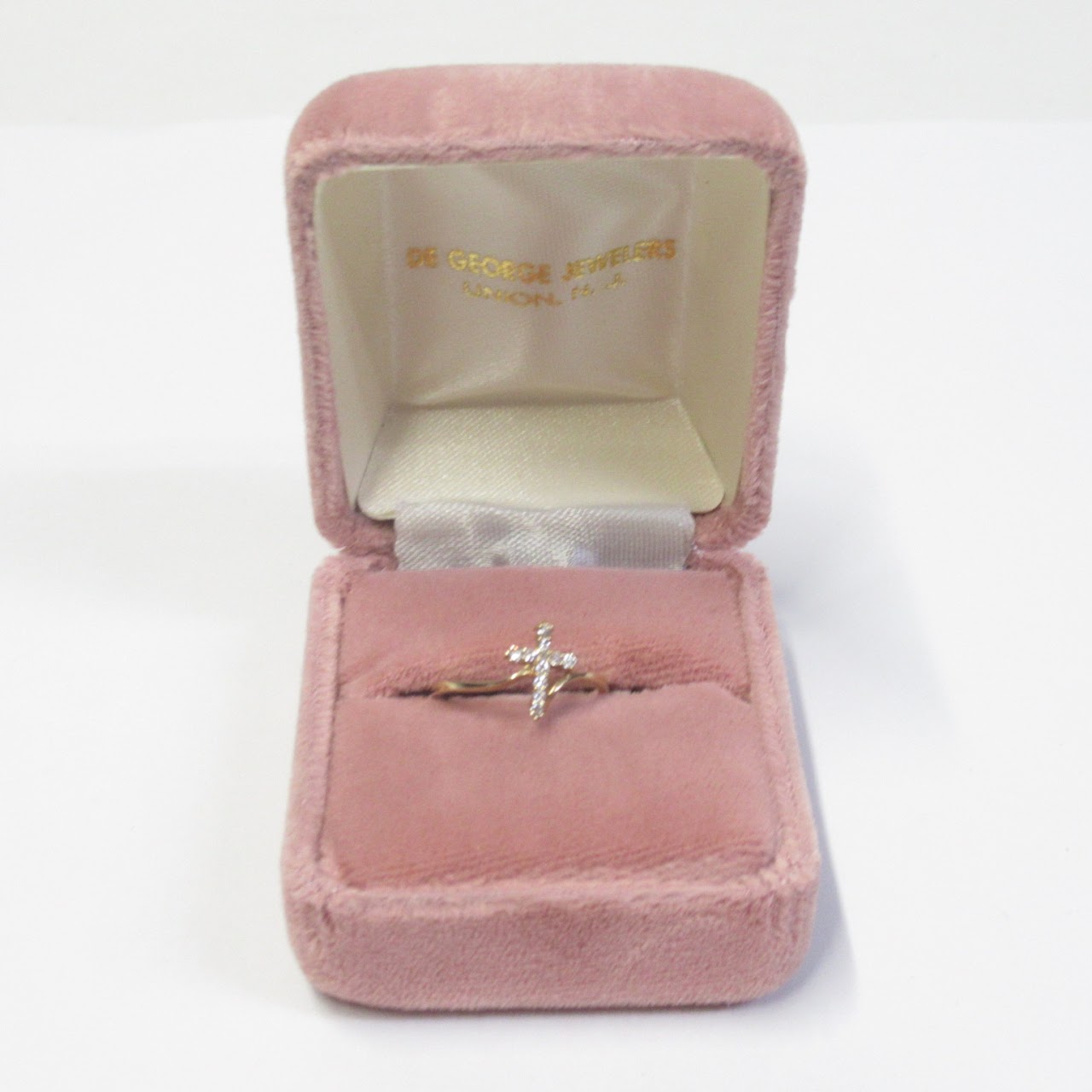 14K Gold and Diamond Cross Ring