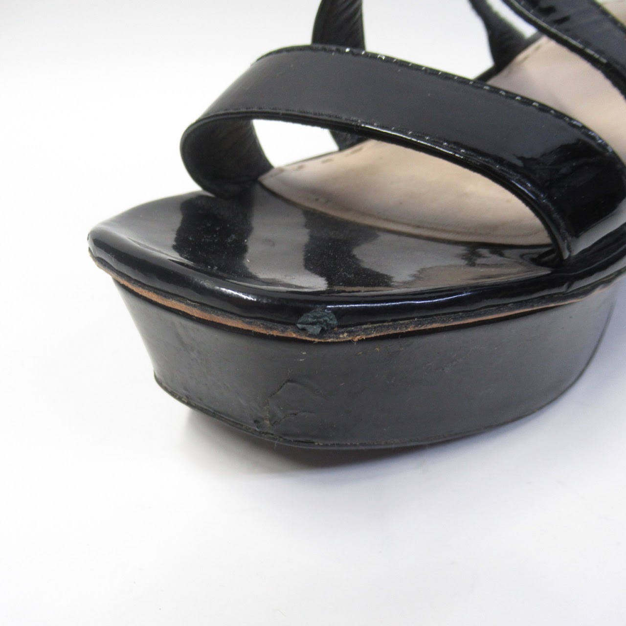 Prada Patent Leather Platform Sandals