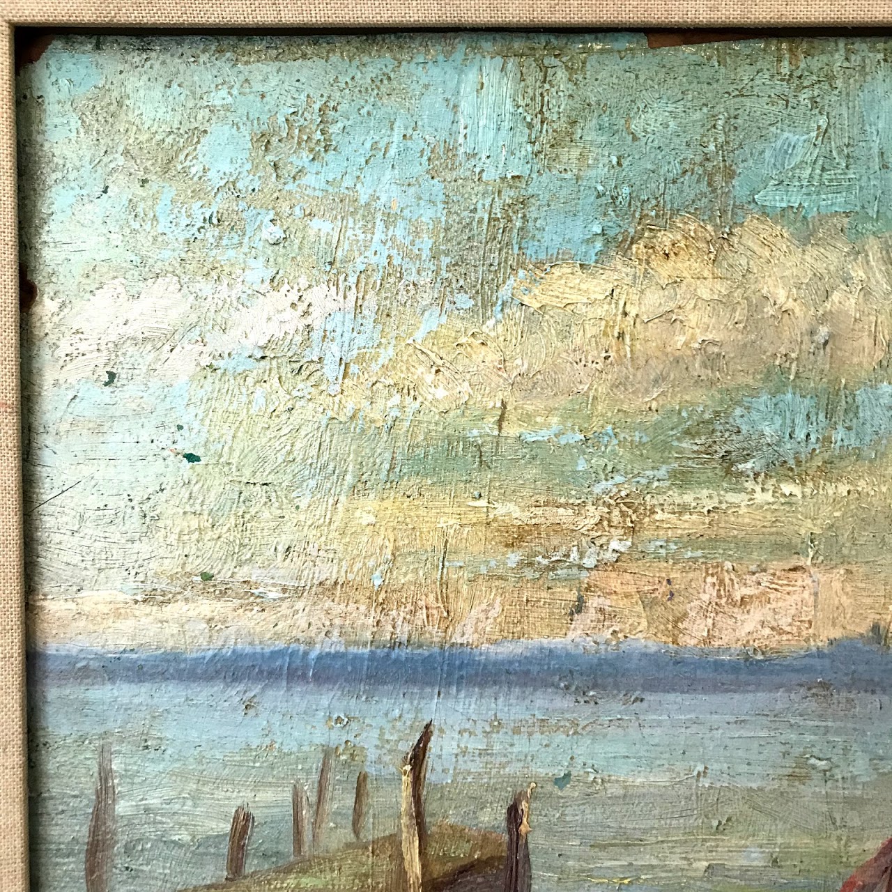 D.L. Sumner Signed Harbor Scene Oil Painting