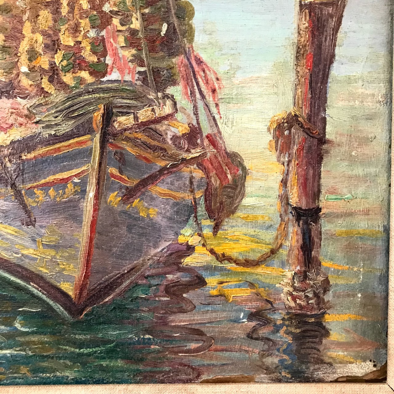 D.L. Sumner Signed Harbor Scene Oil Painting