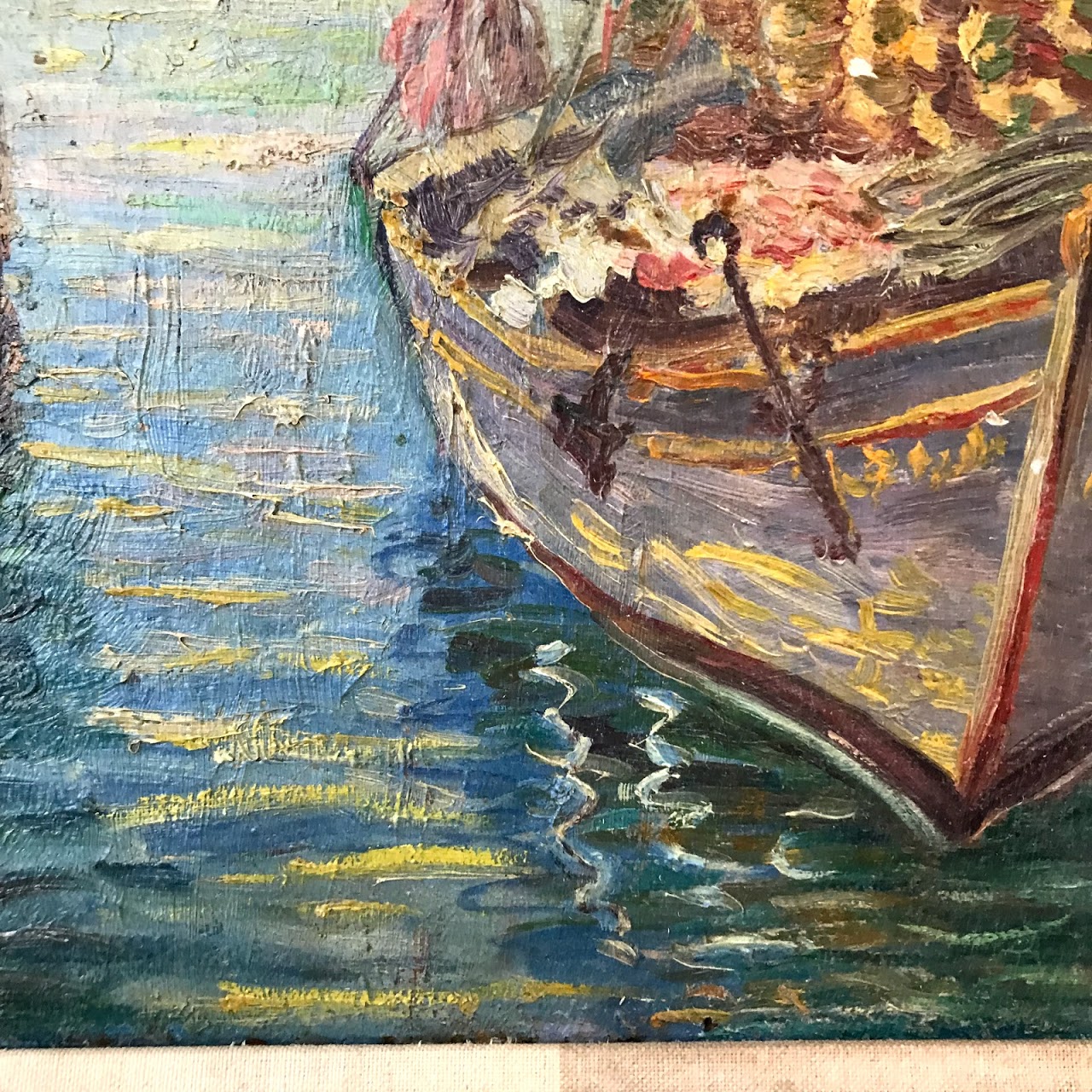 D.L. Sumner Signed Harbor Scene Oil Painting