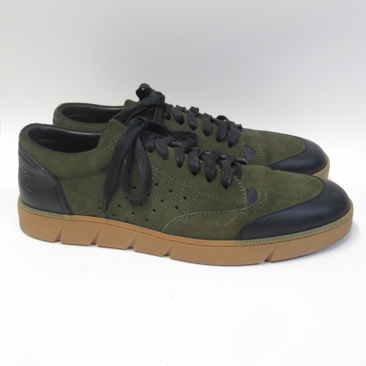 Loewe Green Suede Sneakers