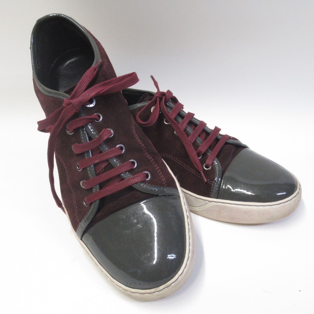 Ægte bede Tage af Lanvin DBB1 Suede and Patent Leather Sneakers
