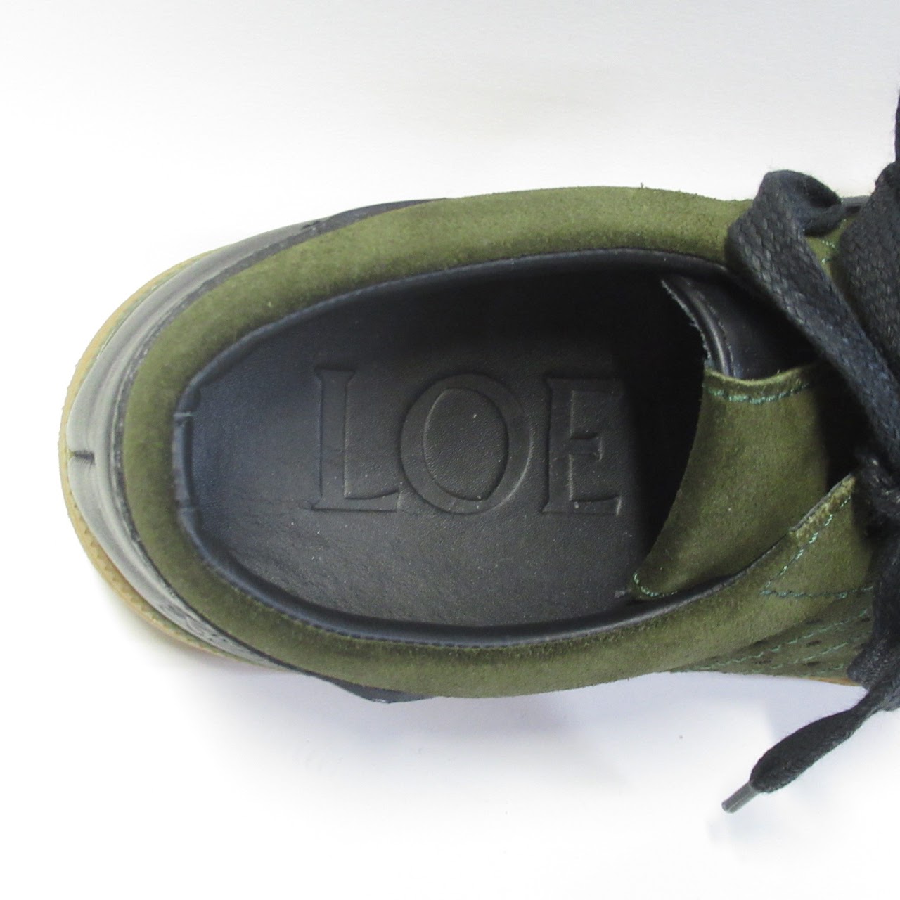 Loewe Green Suede Sneakers