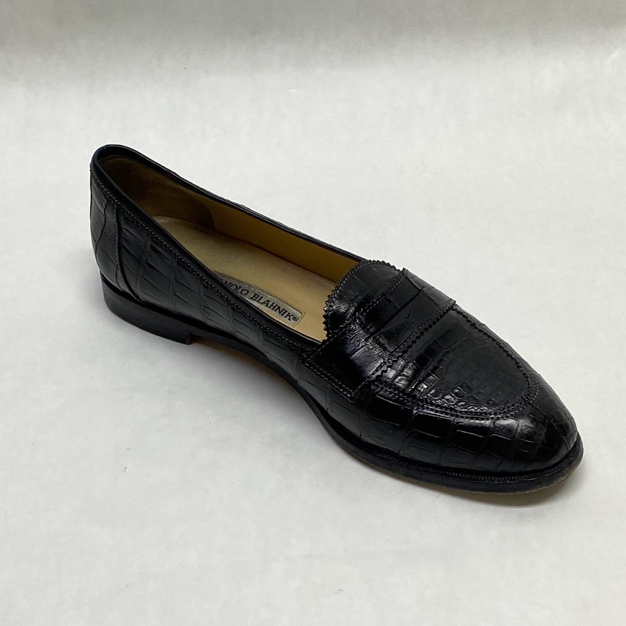 Manolo Blahnik Crocodile Loafers