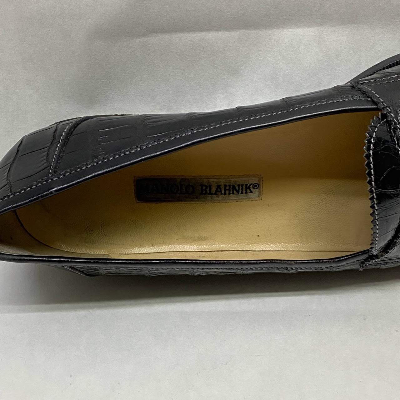 Manolo Blahnik Crocodile Loafers