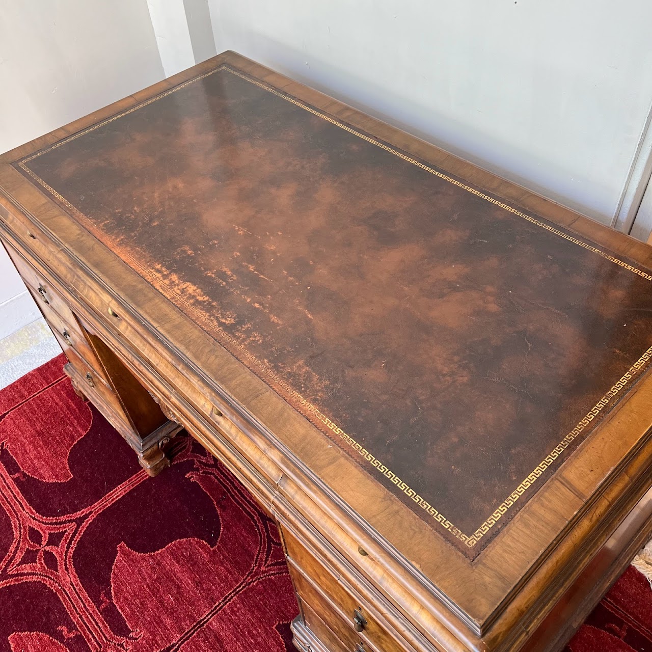 Vintage Leather-Top Writing Desk